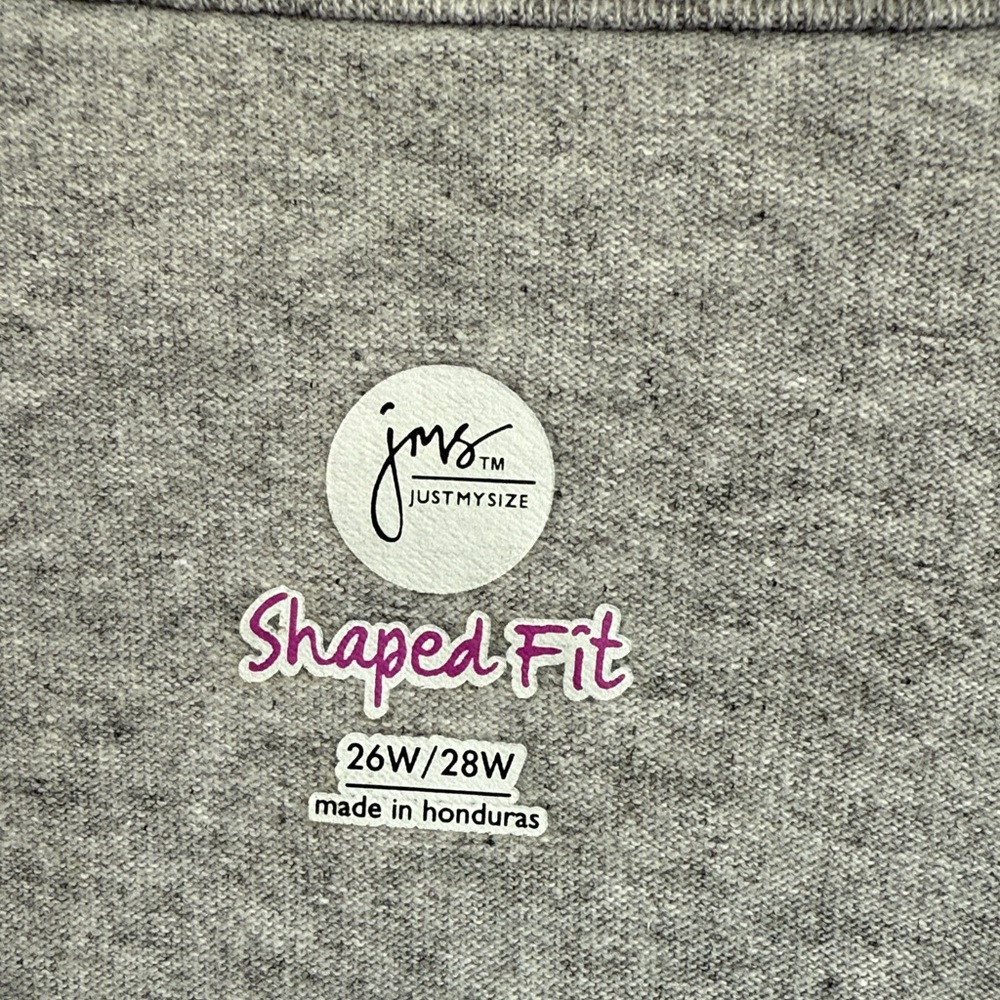 Just My Size  Gray V-Neck Tee size 26W/28W - Picture 2 of 4